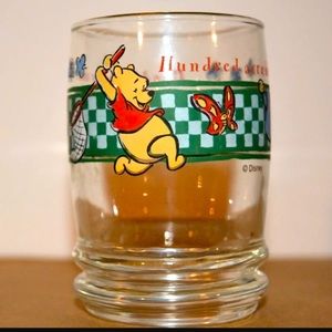 Adorable Vintage Set of Disney Pooh Anchor Hocking Juice Glasses